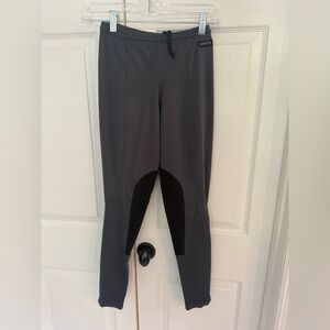Kerrits Performance Gray Pull on knee patch equestrian tights